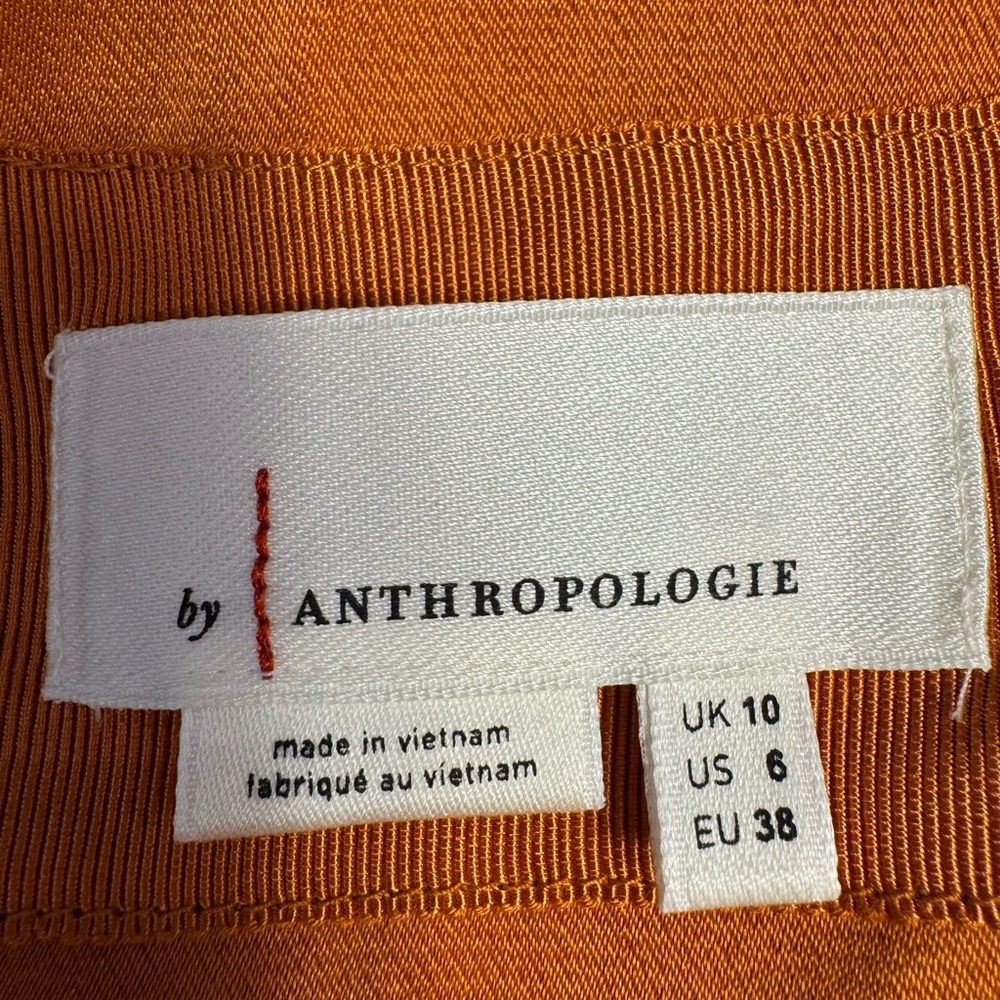 Anthropologie Orange-Rust Slip Dress - Picture 5 of 7